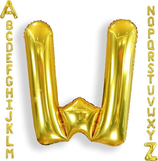 AULE 40 Inch Big Letter Balloon Gold W Large Foil Helium Alphabet Balloons A-Z for Birthday Anniversary Graduation New Year Party Decoration Supplies