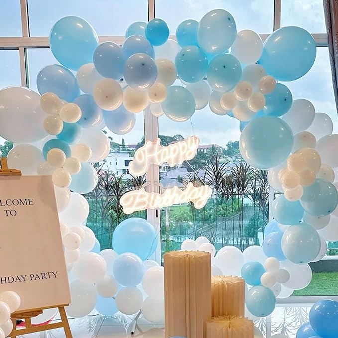 Voircoloria 90pack Aqua Balloons Different Size 18/12/10/5 Inch Aqua Balloon Garland Arch Kit for Graduation, Wedding, Birthday, Princess Theme Party, Baby Shower, Anniversary Party Decorations