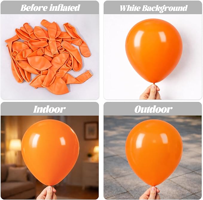Voircoloria 90pack Orange Balloons Different Size 18/12/10/5 Inch Burnt Orange Balloon Garland Arch Kit for Thanksgiving Day, Fall Theme Party, Wedding, Birthday, Halloween, Baby Shower Decorations