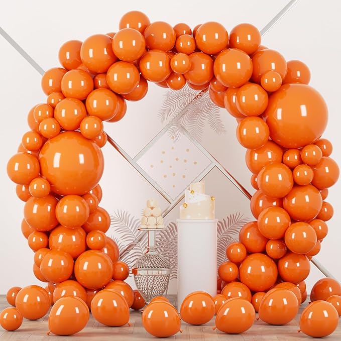 Voircoloria 90pack Orange Balloons Different Size 18/12/10/5 Inch Burnt Orange Balloon Garland Arch Kit for Thanksgiving Day, Fall Theme Party, Wedding, Birthday, Halloween, Baby Shower Decorations