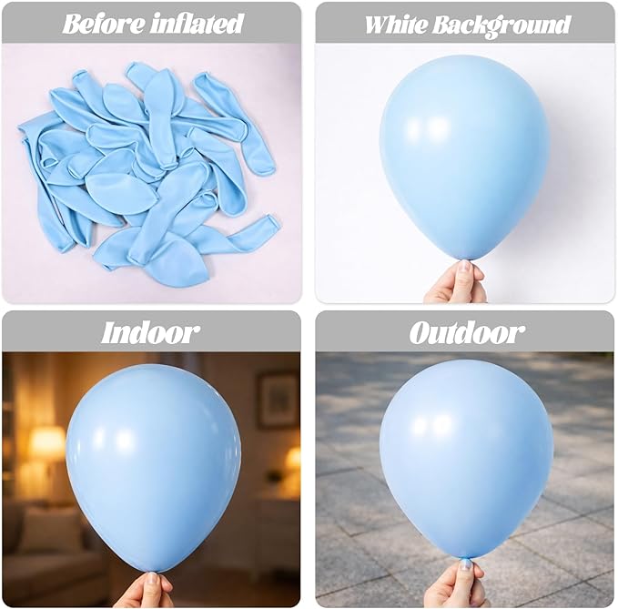 Voircoloria Light Blue Balloons, 66pack 12inch Baby Blue Latex Party Balloons for Boys Girls Birthday Party, Baby Shower, Wedding, Gender Reveal, Baby Shower, Anniversary Party Decorations