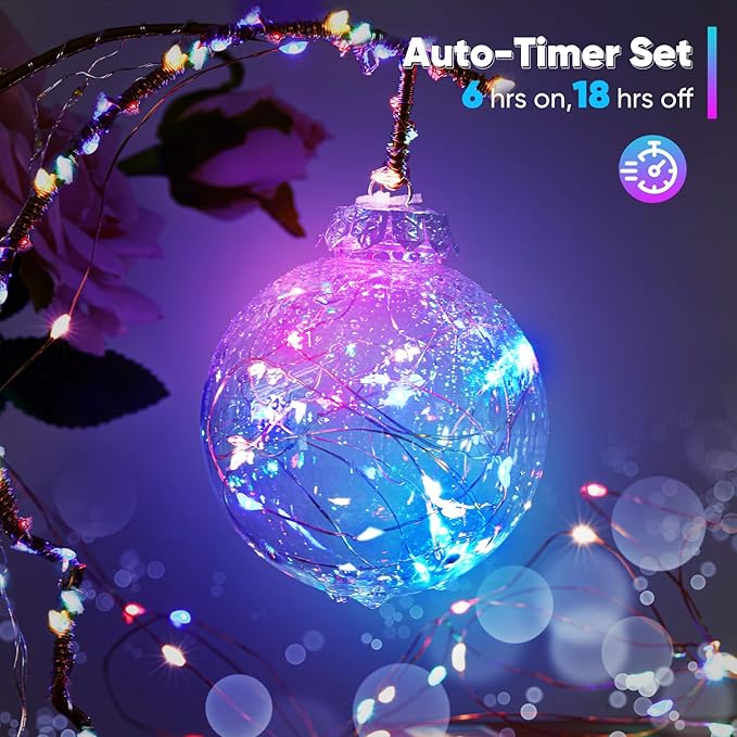 Ariceleo 4 Pack 32.8 Ft. Battery Operated Outdoor String Lights with Remote & Timer, LED Multi Color Fairy Lights, Waterproof Twinkle Lights for Bedroom, Dorm, Mason Jar, Wedding, Party, Christmas