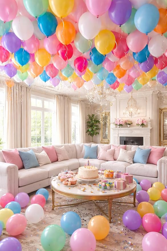 100 Pack Balloon Arch Kit – 12 Inch Assorted Rainbow Latex Balloons with Arch Strip, Glue Dots & Ribbon – Balloon Garland Decoration Set for Birthday, Baby Shower, Graduation & Party Decor