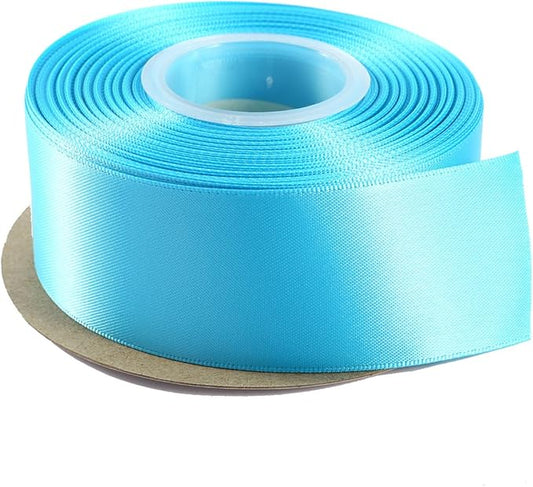 ITIsparkle 11/2" Inch Double Faced Satin Ribbon 25 Yards-Roll Set for Gift Wrapping Party Favor Hair Braids Hair Bow Baby Shower Decoration Floral Arrangement Craft Supplies, Turquoise Ribbon