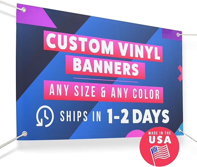 CustomForMe Personalized Vinyl Banner – Vinyl Printed Customizable Banner for Indoor and Outdoor Use (4'x5')