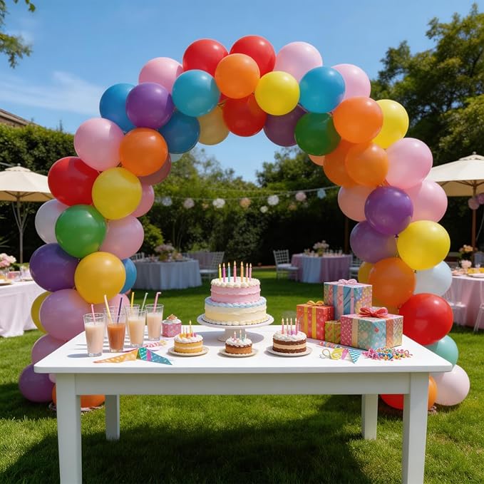 160 Pack Latex Balloons 12 Inch Rainbow Balloons 10 Kinds Colors Multicolor Bulk Balloons for Birthday Baby Shower Wedding Family Party