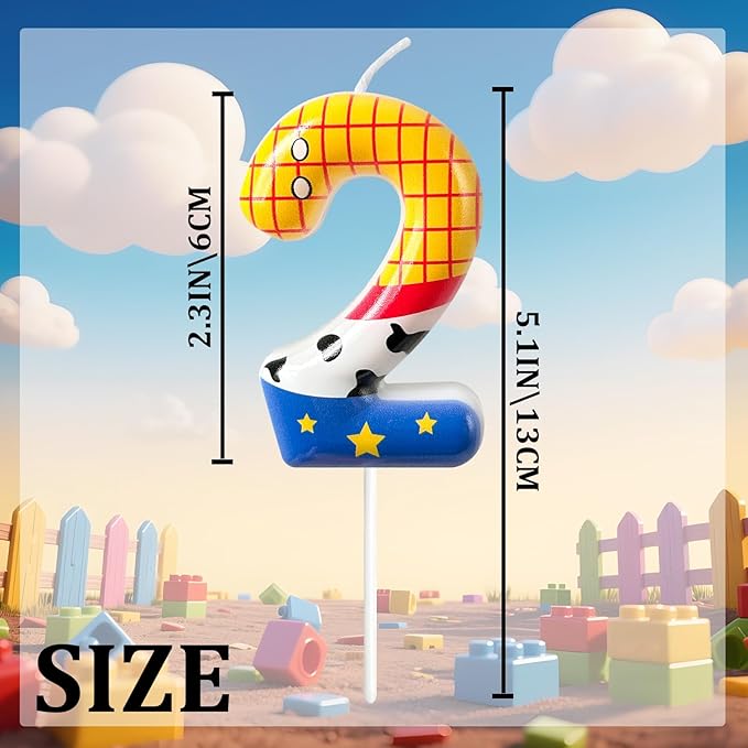 Toys Inspired Game Birthday Number Candles, Cartoon Story Number Candles, Cartoon Cake Decorations, Birthday Decoration Supplies, Suitable for Boys and Girls Party Celebrations (2)