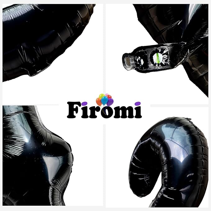 FIROMI 30 Number Balloons Black Big Giant Jumbo Mylar Foil 30 Balloon Numbers for 30th Birthday Party Anniversary Decorations 40-inches