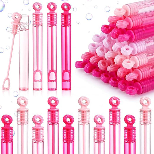 Lunmon 120 Pcs Pink Mini Bubble Wands Bulk Pink Party Favors Princess Toys Gifts for Kids Bachelorette Wedding Baby Shower Birthday Party Supplies Goodie Bag Stuffers Summer Outdoor Classroom Prizes