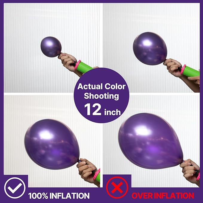 PartyWoo Metallic Purple Balloons 140pcs Different Sizes of 18 12 10 5 Inch Chrome Purple Balloon Arch Kit Garland for Graduation Wedding Baby Shower Princess Birthday Party Decorations Purple-G105