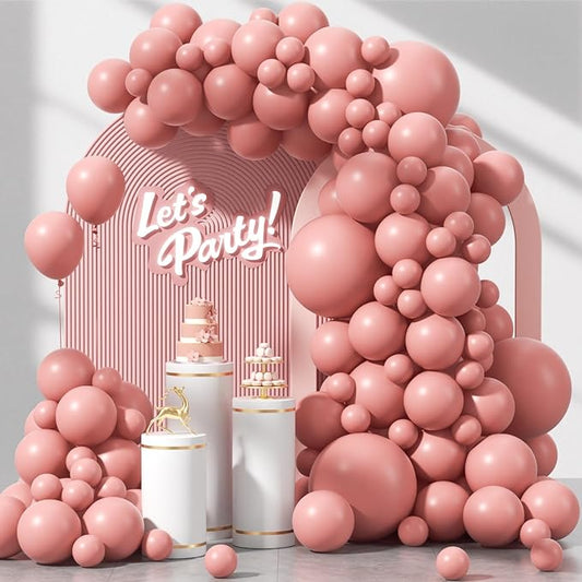 120pcs Dusty Pink Balloons, 18 12 10 5 inch Dusty Rose Balloons Different Sizes Pink Balloon Arch Kit for Boho Wedding Gender Reveal Bridal Baby Shower Birthday Party Decorations