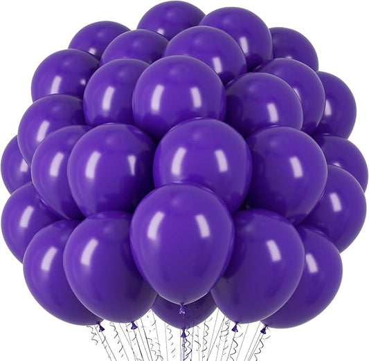 Voircoloria Dark Purple Balloons, 66pack 12inch Deep Purple Latex Party Balloons for Halloween, Graduation, Wedding, Birthday, Baby Shower, Anniversary, Valentine's Day Party Decorations