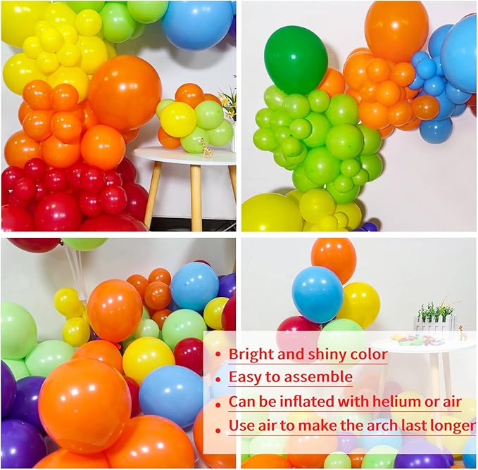 Rainbow Balloon Arch Kit 111Pcs 18 12 5 Inch Latex Colorful Party Balloons Garland for Birthday Baby Shower Wedding Engagement Anniversary Christmas Party Decorations