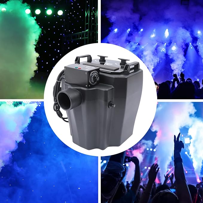 Stage Smoke Fog Machine 6000W CO2 Jet Stage Effect Dry Ice Machine 2150ft² Coverage Halloween Wedding Disco Club Christmas Party DJ Stage Fogger