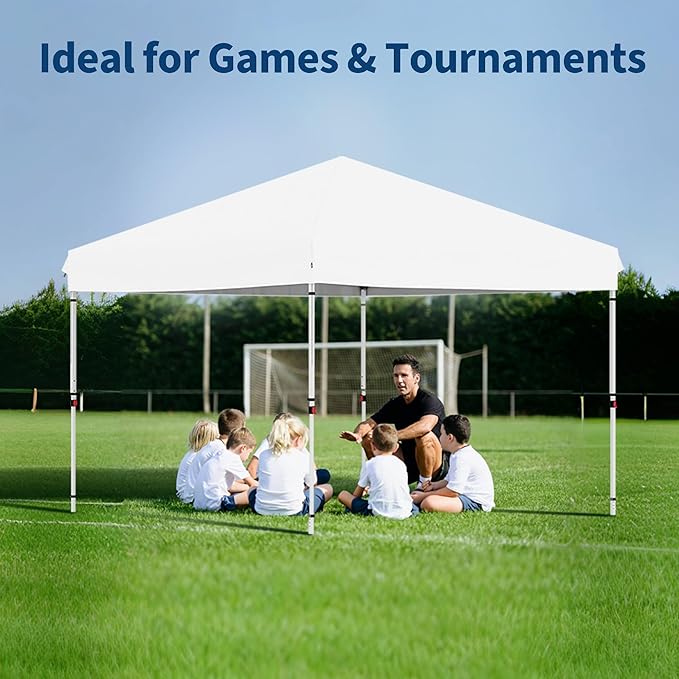 Garvee 10x10 Pop Up Canopy Tent with 1 Removable Sidewall, Heavy Duty Commercial Instant Shelter with One-Person Setup, UPF 50+ Waterproof, 100 Sq Ft Shade for Outdoor Events, Camping, Farmers Market