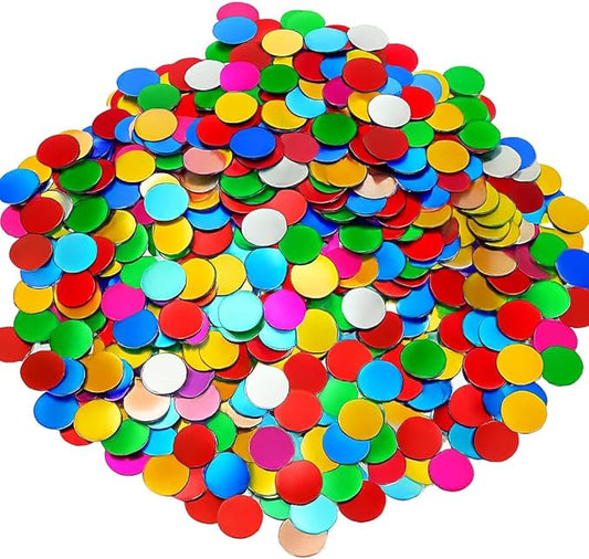 Multicolor Metallic Confetti 1.5cm – 100g Shiny Foil Table Scatter Decorations for Birthday, Wedding, Graduation, Party Supplies