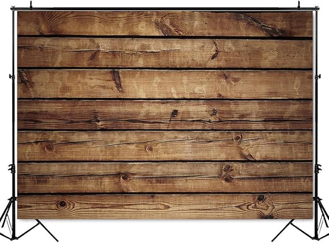 Mocsicka Brown Wood Backdrop Rustic Wood Wall Photography Background for Party Vintage Wooden Floor Baby Shower Birthday Cake Smash Kid Adult Portrait Photoshoot Prop (8'x6')