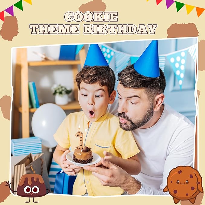 MTLEE Number Birthday Candle Monster Theme Candles Cookies Cake Topper for Girl Boy Cartoon Birthday Party Cake Decorations Supplies(Orange,Number 1)