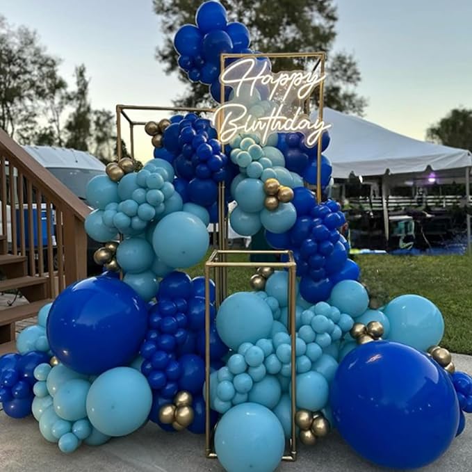 Awenztech 120pcs Royal Blue Balloon Arch Kit, 18 12 10 5 inch Royal Blue Latex Balloons Different Sizes Balloon Garland for Graduation Wedding Baseball Birthday Party Decorations