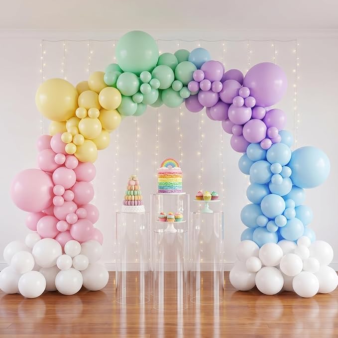 RUBFAC Pink Balloons 135pcs Light Pastel Pink Balloon Different Sizes 18 12 10 5 Inch for Garland Arch Birthday Party Baby Shower Gender Reveal Wedding Anniversary Easter Decoration