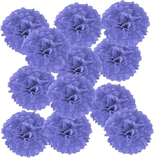 PATIKIL 6inch Tissue Paper Pom Poms, 12PCS Pom Poms Paper Flowers Ball Tissue Paper Flowers for Wedding Bridal Shower Birthday Bachelorette Party Backdrop Decoration, Purple