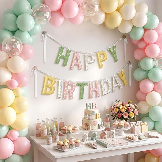 Suncalla Pre-strung Happy Birthday Banner Sign Reusable Felt Happy Birthday Garland Hanging Decorations Party Bunting Garland for Party Decor Photo Prop Home Backdrop (Silly Goose)