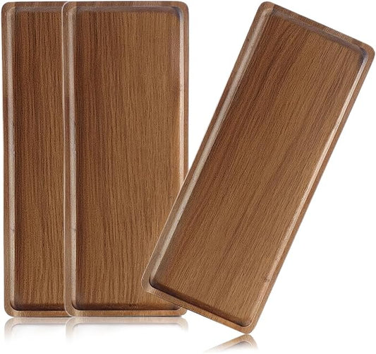13.8 Inch Solid Wood Serving Platters and Trays of Natural Acacia Wood Log Charcuterie Boards,Cheese Board (3)