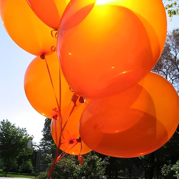 Voircoloria 105pcs Orange Balloons 12inch Party Latex Balloons for Boys Girls Birthday Baby Shower Gender Reveal Wedding Sunflower Party Decorations