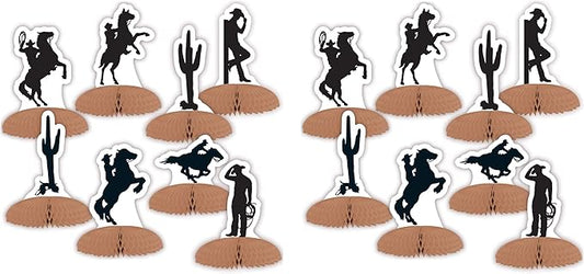 Beistle 16 Piece Western Silhouette Mini Table Centerpieces Wild West Cowboy Party Decorations