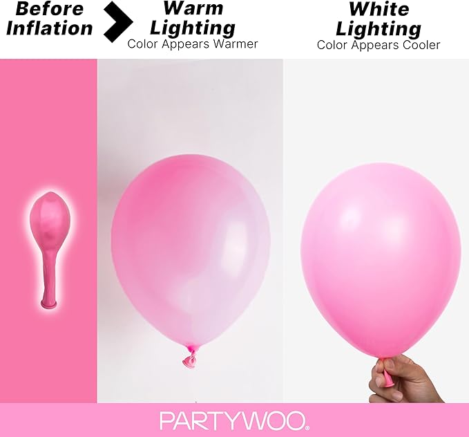 PartyWoo Pink Balloons 99pcs Different Sizes of 36 18 12 10 5 Inch Matte Pink Balloon Arch Kit for Baby Shower Gender Reveal Princess Bachelorette Engagement Birthday Party Decorations Pink-Y11