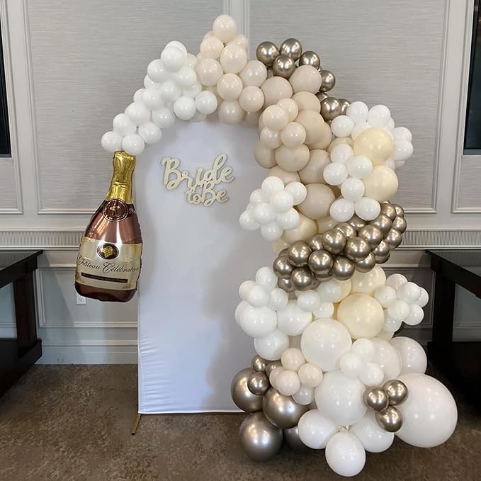 Patimate Beige Blush Neutral Balloons Set, 50 pcs 12 inch Metallic Champagne Blush Beige Sand White Latex Balloons Kit for Bridal Shower Bachelorette Teddy Bear Baby Shower Wedding Party Decorations