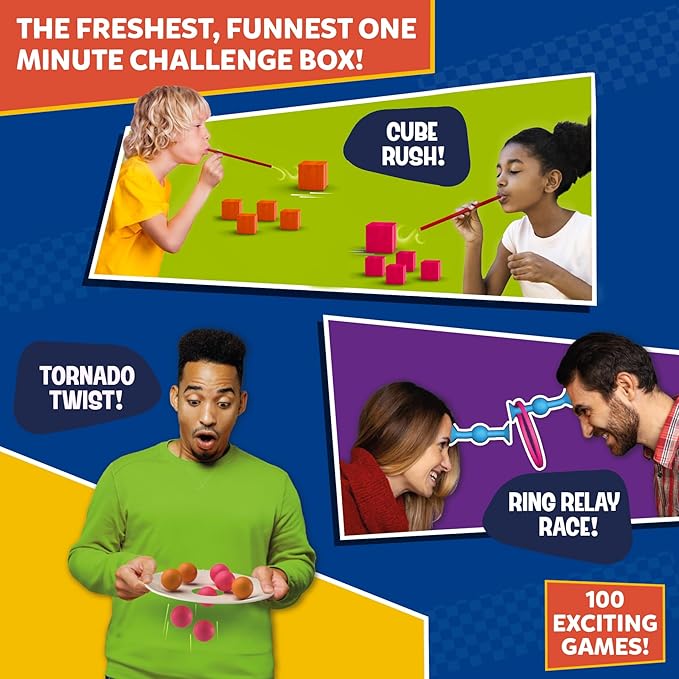 One Minute Party Games - 200+ Pieces, Fast-Paced & Hilarious Group Games for Kids, Teens & Adults, Fun for Game Nights, Birthdays, Family Gatherings, Indoor or Outdoor Play