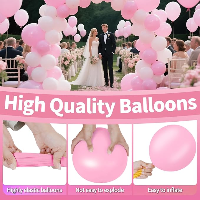 Light Pink Balloon Arch Kit 111Pcs 18 12 5 Inch Latex Party Balloons Garland for Birthday Baby Shower Wedding Engagement Anniversary Christmas Party Decorations