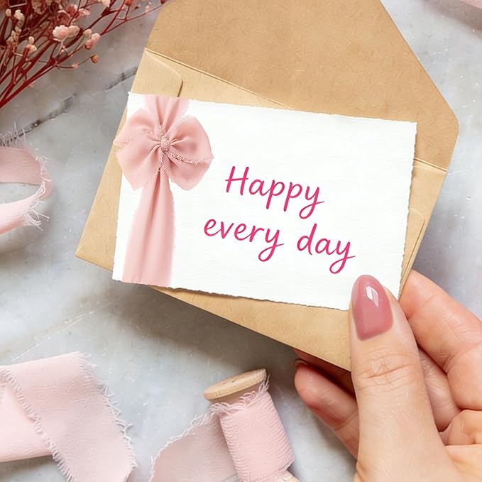Chiffon Ribbon,1.5 inch x 21 Yards 4 Rolls Pink Handmade Fringe Edges Chiffon Ribbon for Gift Wrapping Wedding Invitations Bridal Bouquets Crafts Home Decor (Pink)