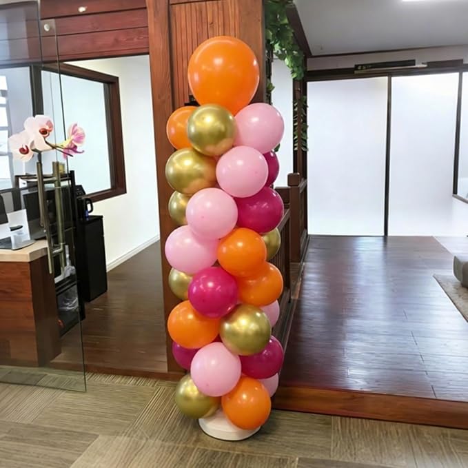 YMSZ Pink and Orange Balloon Garland Arch Kit, Hot Pink and Orange Summer Balloons for Baby Shower, Jungle, Birthday, Summer Party Decorations