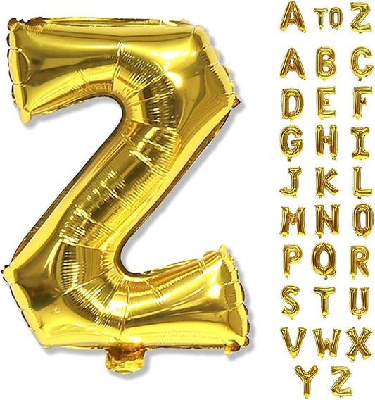 Foil Letter Balloons 40 Inch, Big Alphabet Z Word Balloons, Large Self Inflating Name Balloon Letters Gold Decor, Helium Custom Letter Balloons for Women Birthday Party Anniversary Decoration Supplies