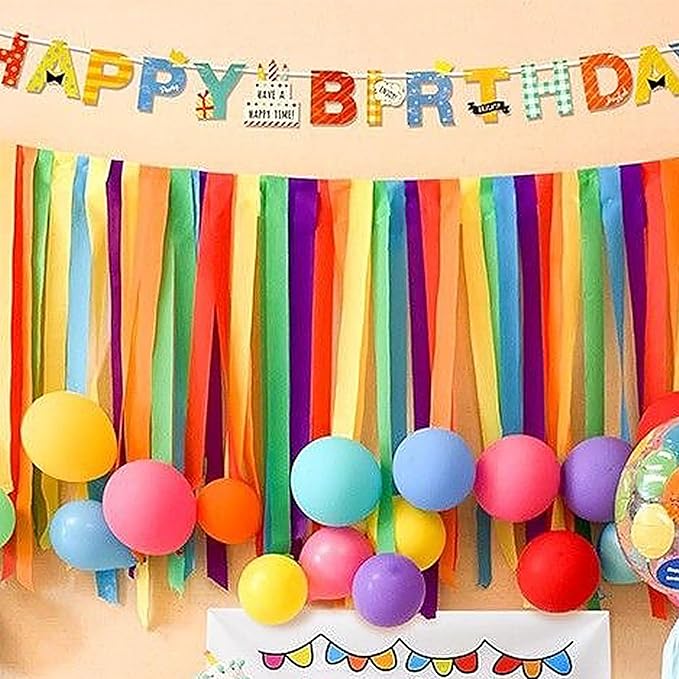 AOODOOM Crepe Paper Streamers 4 Rolls 328ft, Red Pack of Party Streamers for Birthday Decorations, Party Decorations, Wedding Decorations