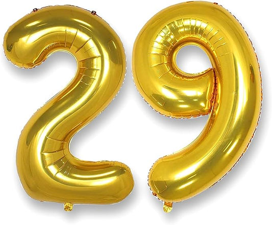 AULE 40 Inch Large 29 Balloon Numbers Gold, Big Foil Number Balloons, Giant Helium Happy 29th Birthday Party Decorations for Man and Women, Huge Mylar 92 Anniversary Party Supplies