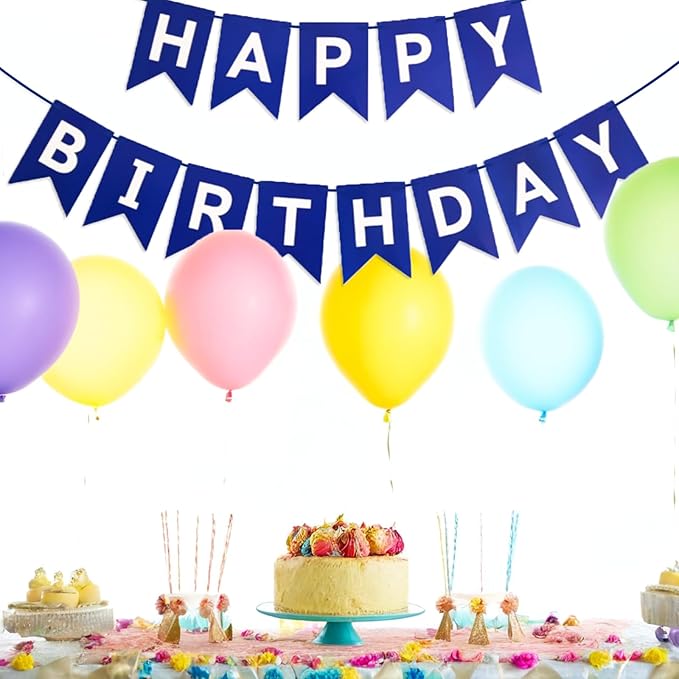 Happy Birthday Banner Party Banner Birthday Hanging Decoration for Women Men Girls Boys Adults Pets Party Backdrop Wall Decor Party Supplies