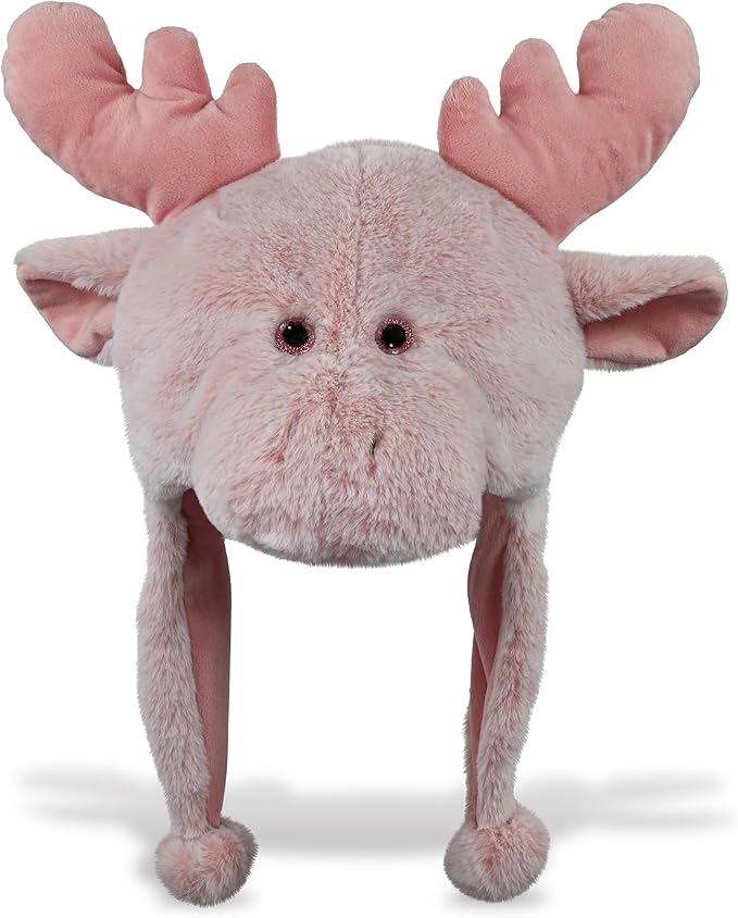 DolliBu Plush Hat – Super Soft Fleece Stuffed Animal Beanie with Ear Flaps, Cozy Warm Winter Hat for Kids – One Size