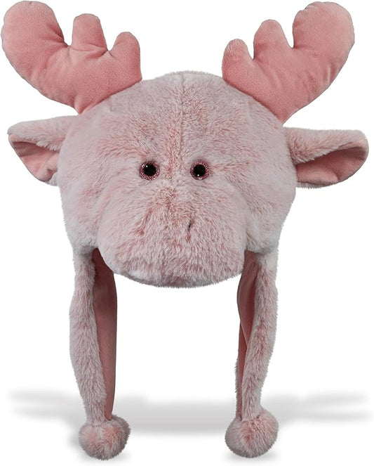 DolliBu Plush Hat – Super Soft Fleece Stuffed Animal Beanie with Ear Flaps, Cozy Warm Winter Hat for Kids – One Size
