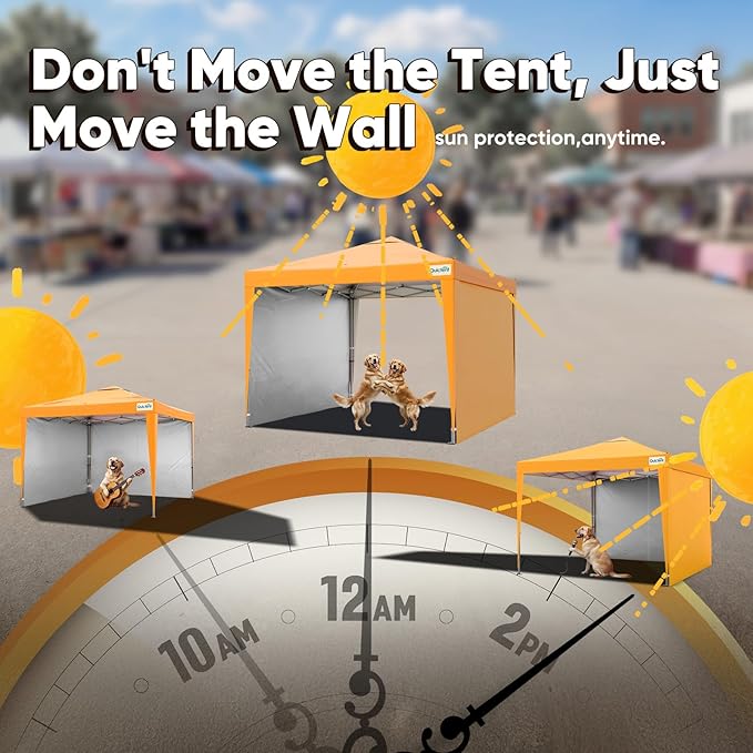 Quictent 10x10 Pop Up Canopy Tent with 2 Sidewalls, Instant Setup Gazebo for 1 Person, Portable & Compact, Waterproof & UV Protection, Ideal for Camping, Beach, Parties, and Outdoor Events