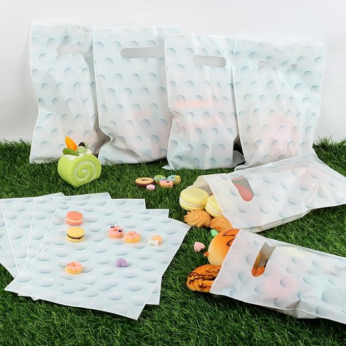50 Pieces Golf Gift Bags with Handle, Plastic Treat Candy Bag Sport Favor Bags For Kids Birthday Party Decoration Supplies