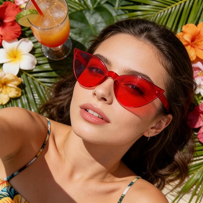 Pibupibu 36 Pcs Rimless Heart/Star/Butterfly/Flame/Cateye Party Sunglasses Bulk for Women Men, Fun Bachelor Party Glasses