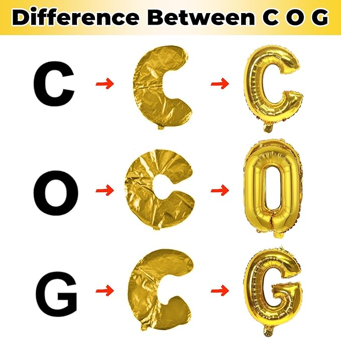 Gold Alphabet Balloons, 40 Inch Custom Name Balloons, Self Inflating Helium Foil Letters for Men Birthday Party Decorations