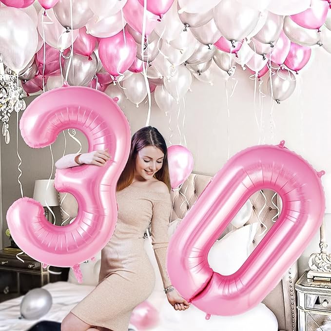 Pink Number 3 Balloon 40 inch, Big Large Foil Helium Number Balloons, Jumbo Giant Mylar Number 3 Balloons for 3 Third Birthday Party Decorations Supplies Anniversary Celebration