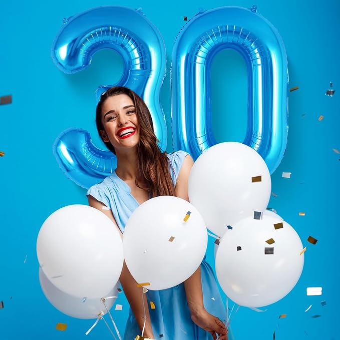 Blue Number 0 Balloon 40 Inch, Big Large Foil Helium Number Balloons, Jumbo Giant Mylar Number 0 Balloons for Birthday Party Decorations Supplies Anniversary Celebration