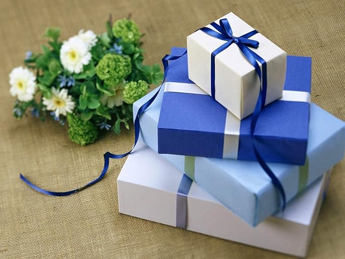 ITIsparkle 1/4" Inch Double Faced Satin Ribbon 50 Yards-Roll Set for Gift Wrapping Scrap Books Party Favor Hair Braids Baby Shower Decoration Floral Arrangement Craft Supplies, Royal Ribbon