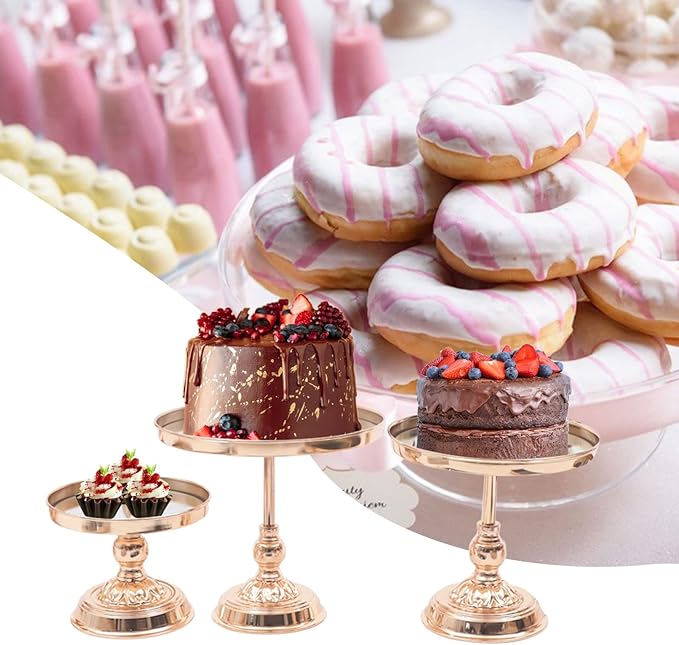 10 Pcs Wedding Cake Stand Set Dessert Table Display Set, Gold Tempered Glass Metal Cupcake Tray Candy Fruit Display Tower for Afternoon Tea Birthday Party Baby Shower Anniversary