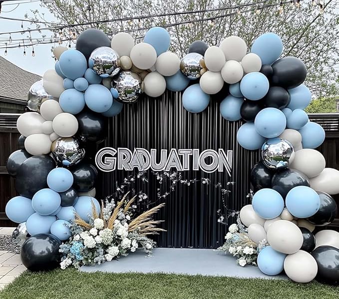 Dusty Blue Balloons Double Stuffed Blue Balloon Garland Arch Kit Different Sizes 18In 12In 5In Latex For Birthday Baby Shower Gender Reveal Neutral Party